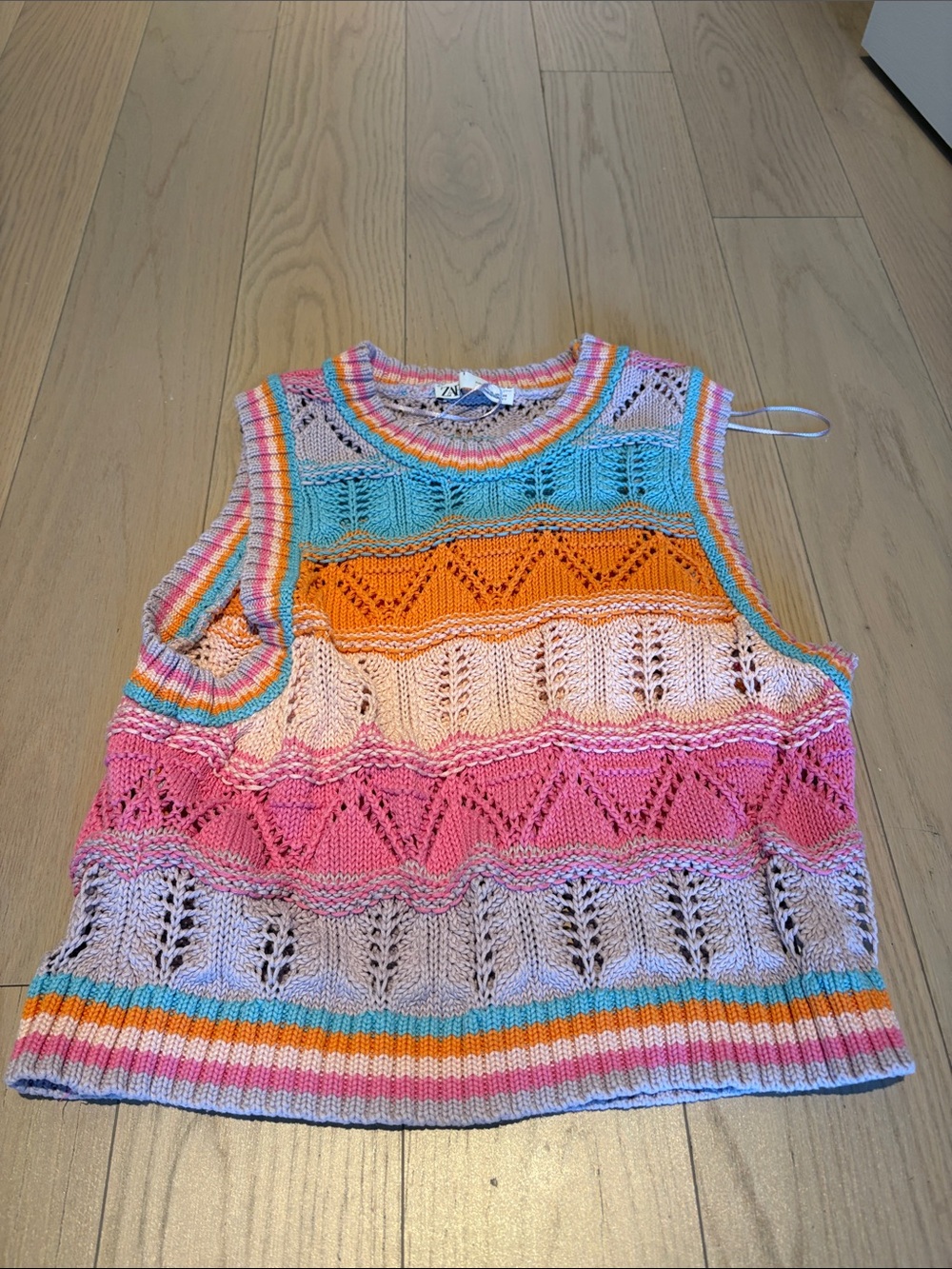 Zara Rainbow Knit Sleeveless Sweater Tank